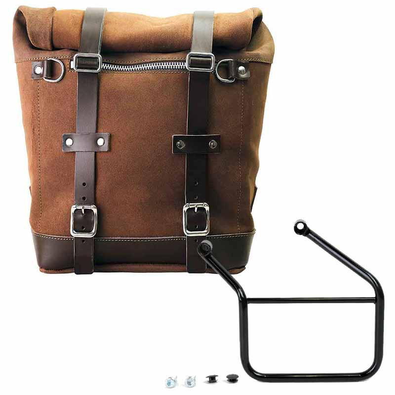 Classic Handicraft Motorfiets Side Case Bruin Lederen Zadeltassen - Set Van 2