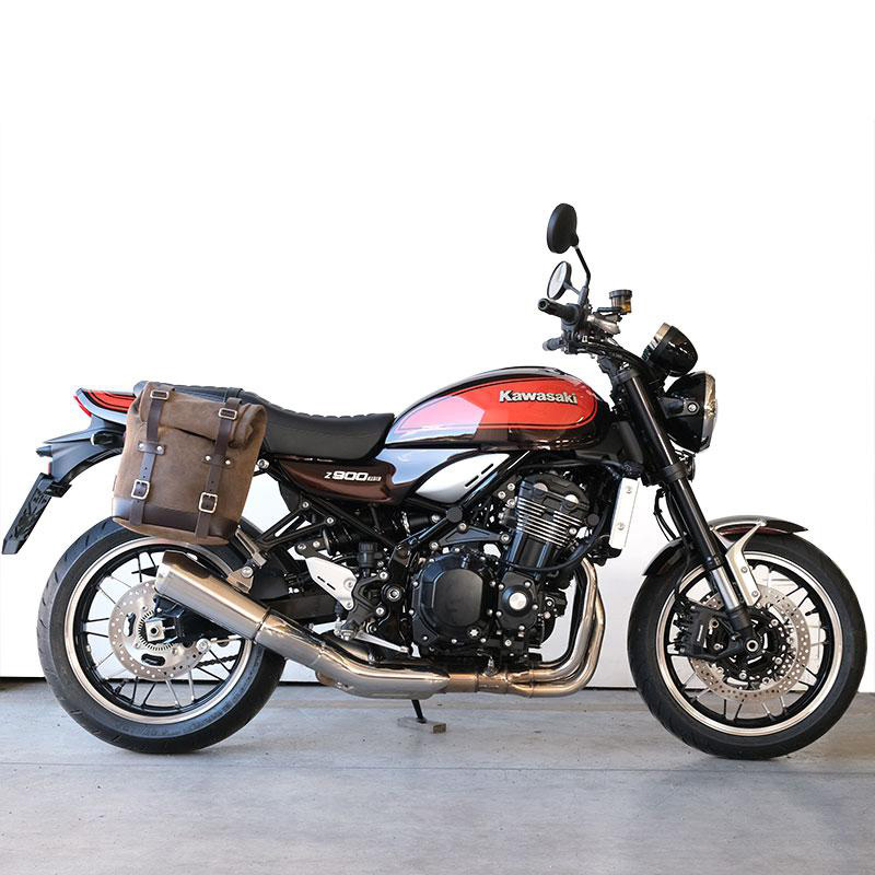 Waxed suede side pannier Scram 22L-30L + Right Subframe Kawasaki