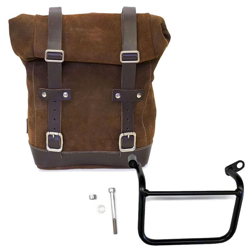 Waxed Suede Side Pannier + Left Subframe Triumph Scrambler 1200