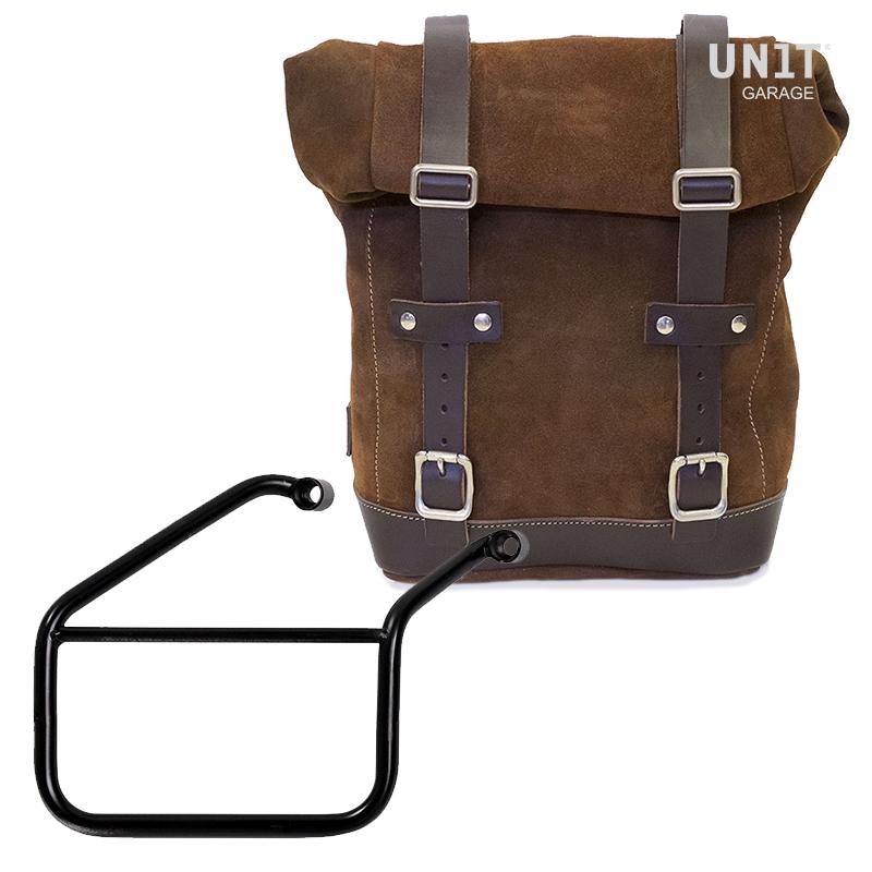 Waxed Suede Side Pannier + Right Subframe Triumph Trident 660