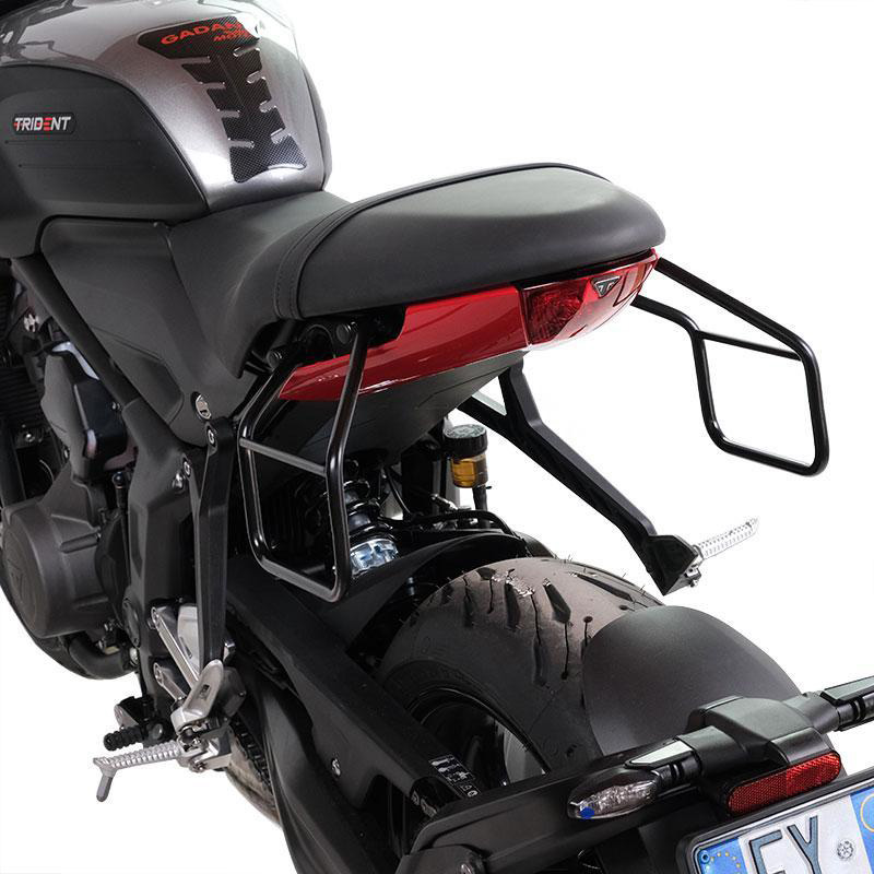 Waxed Suede Side Pannier + Right Subframe Triumph Trident 660
