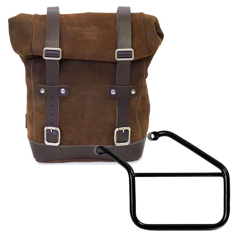 Waxed Suede Side Pannier + Left Subframe Triumph Trident 660