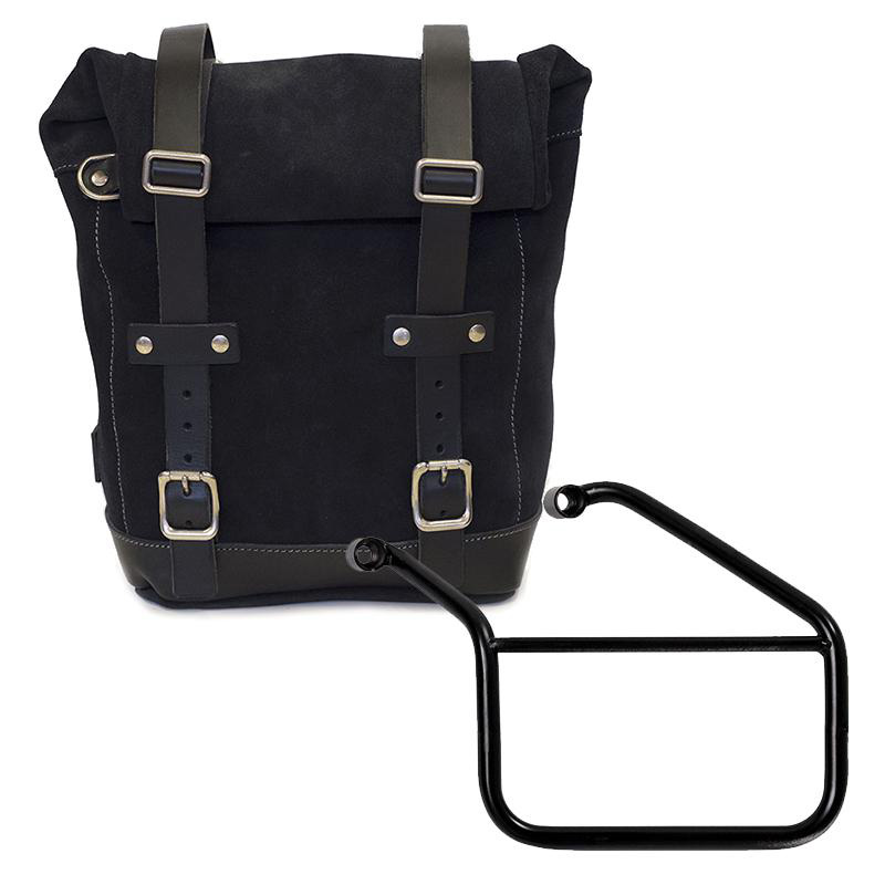 Waxed Suede Side Pannier + Left Subframe Triumph Trident 660