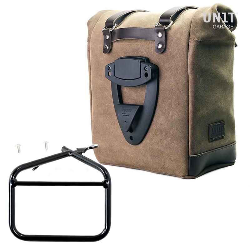 Waxed suede side pannier Scram 22L-30L + Left subframe Ducati