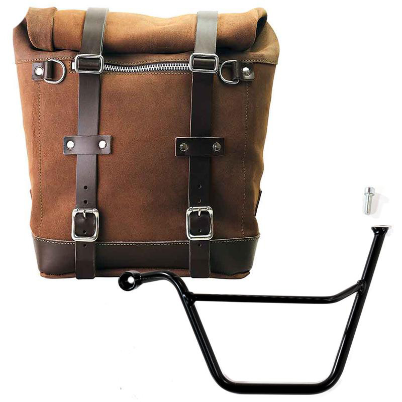 ポンピドゥ　馬 Waxed suede side pannier Scram 22L-30L + Left Subframe Triumph