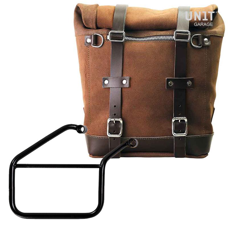 Waxed suede side pannier Scram 22L-30L + Right Subframe Triumph