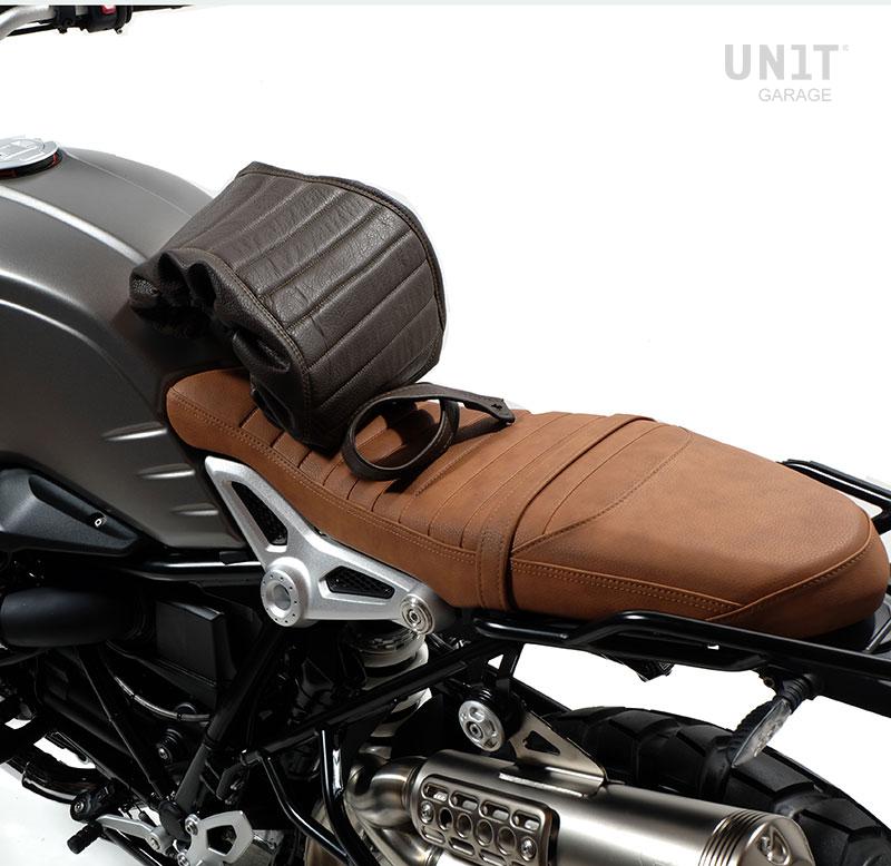Seat Cover In Leather Long, Brown Leather Bike Seat Cover