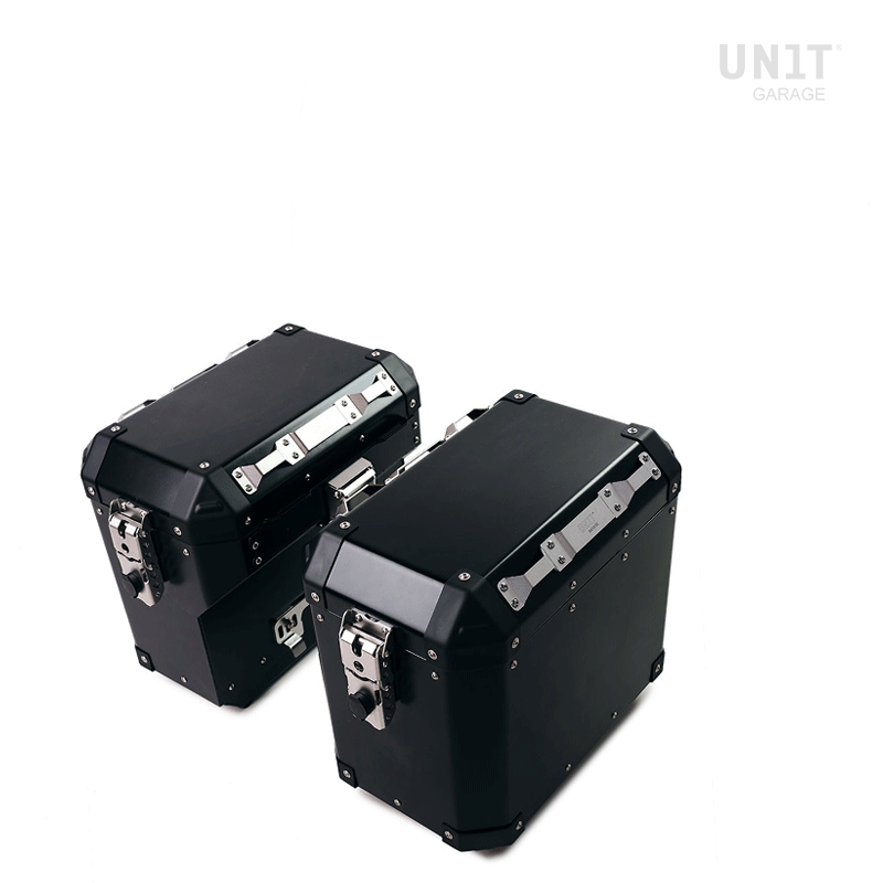 Pair of aluminium Panniers Atlas 47L+41L with Triumph 1200 XC & XE frame