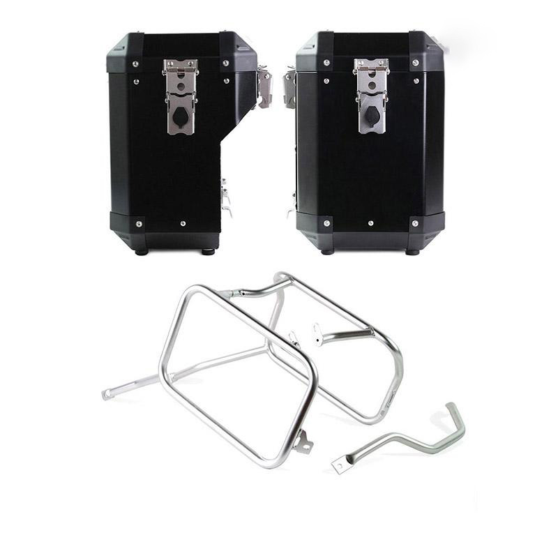 Pair of aluminium Panniers Atlas 47L+41L with Triumph 1200 XC & XE