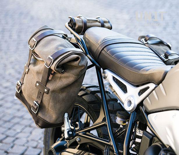 Waxed suede side pannier Scram 22L-30L Double Subframe NineT