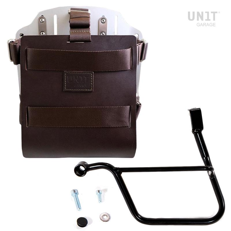 Carrying system in aluminum with adjustable leather front, Quick