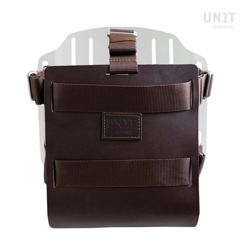 Carrying system in aluminum with adjustable leather front and Quick Release System