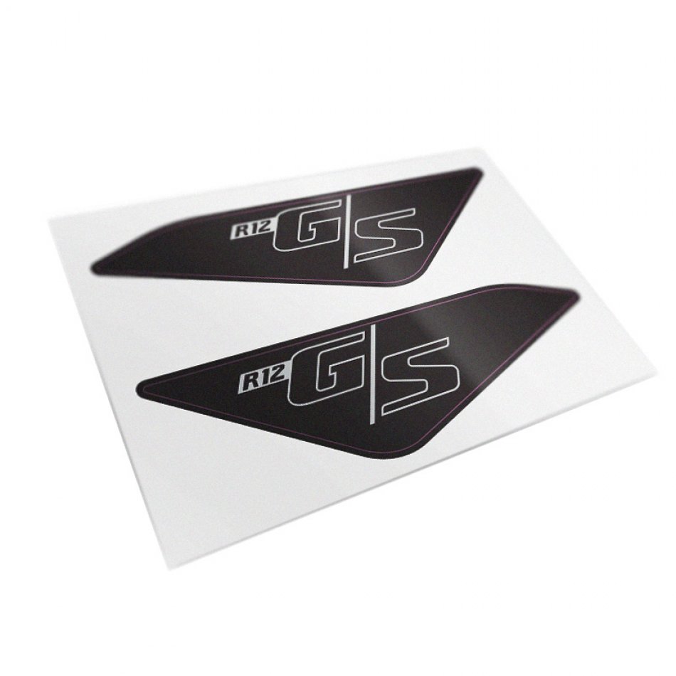 Black protective stickers for original BMW R12 G/S side panels