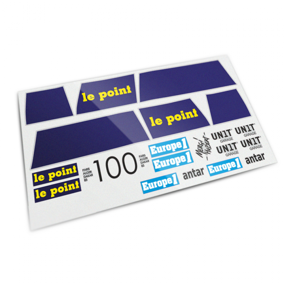 Stickers Dakar enlarged fuel tank (Le Point HA83) BMW R12 G/S