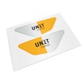 Yellow/White Unit Garage Stickers for the side panels under the seat BMW F450GS