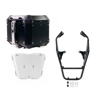 Atlas top case in 36L aluminum + BMW R12 G/S rear luggage rack with passenger handles