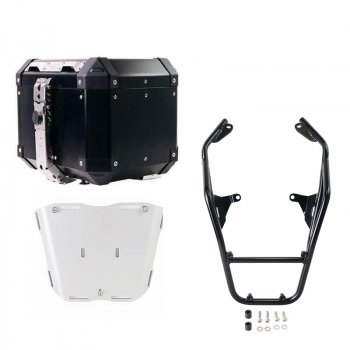 Atlas top case in 36L aluminum + BMW R12 G/S rear luggage rack with passenger handles