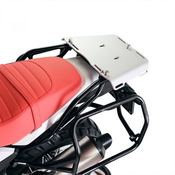 Atlas top case in 36L aluminum + BMW R12 G/S rear luggage rack with passenger handles