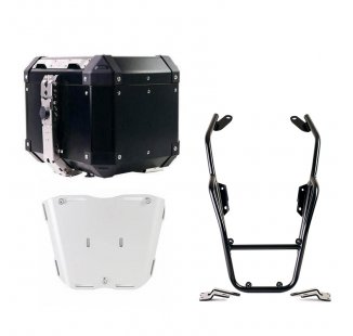 Atlas top case in 36L aluminum + BMW R12 NineT rear luggage rack with passenger handles