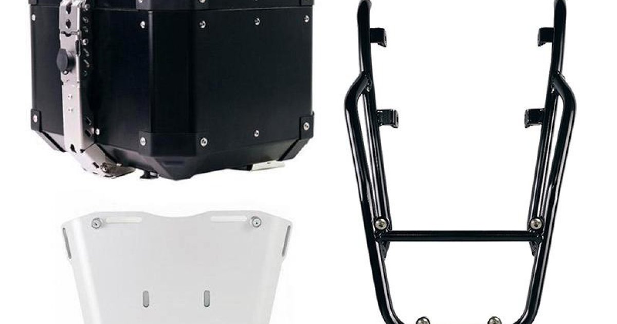Atlas top case in 36L aluminum + Rear luggage rack with passenger
