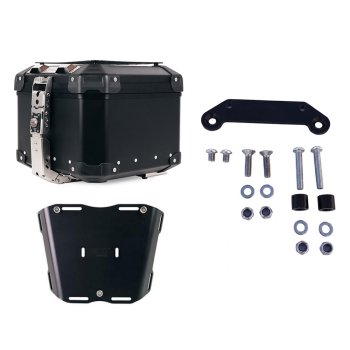 Atlas Aluminium Top Case 44L universal + Top case plate for luggage rack + Adapter Plate