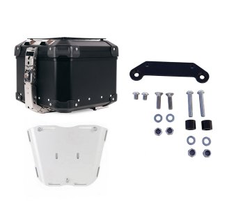 Atlas Aluminium Top Case 44L universal + Top case plate for luggage rack + Adapter Plate