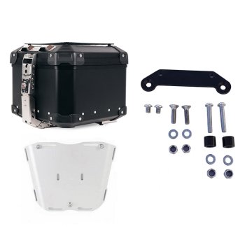 Atlas Aluminium Top Case 44L universal + Top case plate for luggage rack + Adapter Plate