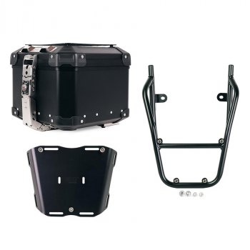 Atlas Aluminium Top Case 44L universal + BMW CE 02 luggage rack with passenger grip