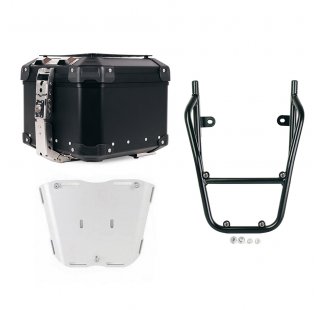 Atlas Aluminium Top Case 44L universal + BMW CE 02 luggage rack with passenger grip