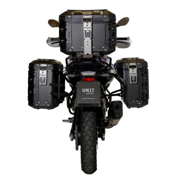 Atlas Aluminium Top Case 44L universal + BMW F450GS luggage rack with passenger grip
