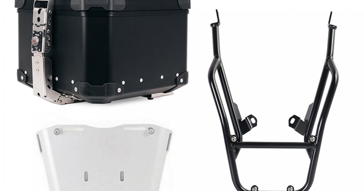 Atlas Aluminium Top Case 44L universal + BMW F900GS luggage rack with ...