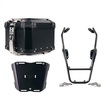 Atlas Aluminium Top Case 44L universal + BMW R12 NineT luggage rack with passenger grip