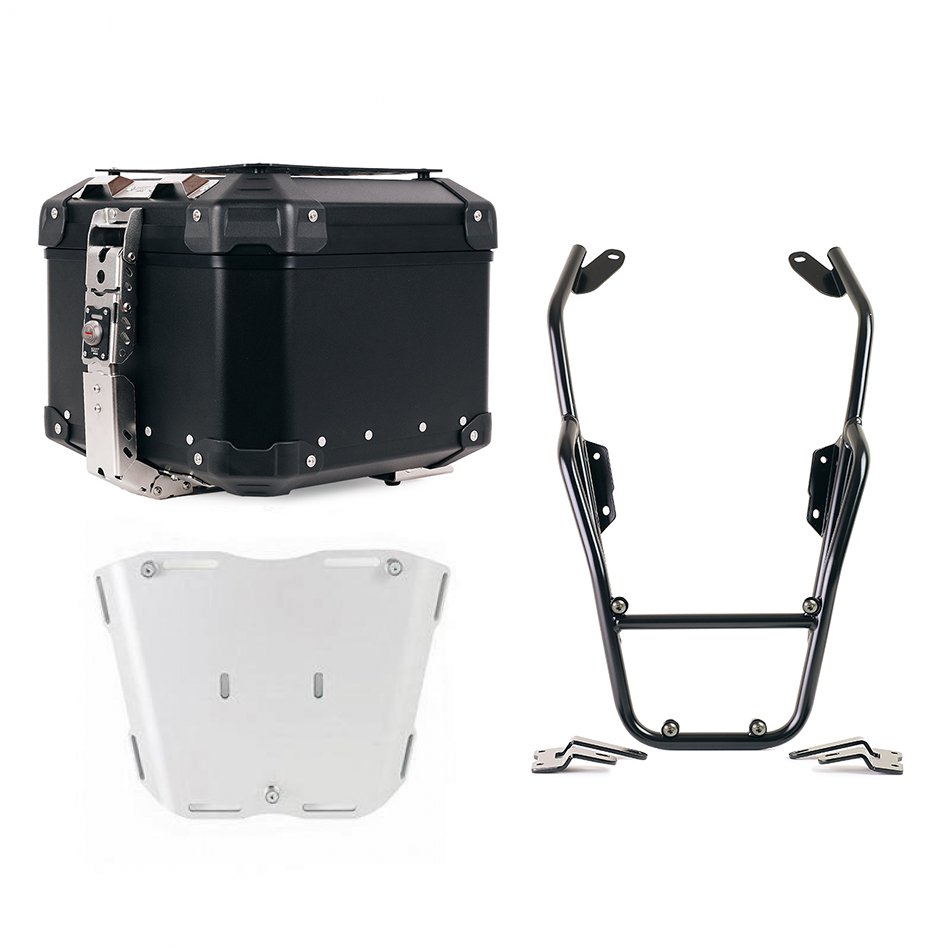 Atlas Aluminium Top Case 44L universal + BMW R12 NineT luggage rack with passenger grip