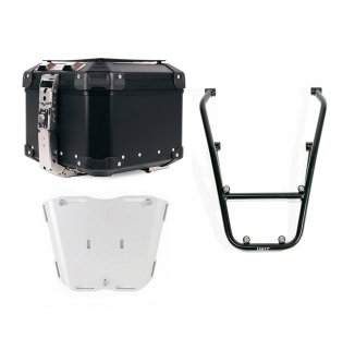 Atlas Aluminium Top Case 44L universal + BMW R12 luggage rack with passenger grip