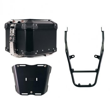 Atlas Aluminium Top Case 44L universal + Royal Enfield Bear 650 luggage rack with passenger grip