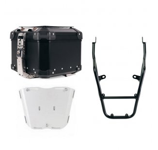 Atlas Aluminium Top Case 44L universal + Royal Enfield Bear 650 luggage rack with passenger grip