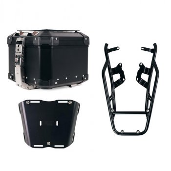 Atlas Aluminium Top Case 44L universal + NineT luggage rack with passenger grip for top case plate