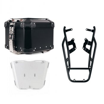 Atlas Aluminium Top Case 44L universal + NineT luggage rack with passenger grip for top case plate