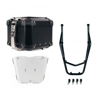 Atlas Aluminium Top Case 44L universal + Black Rear luggage rack with passenger grip Ducati Desert X