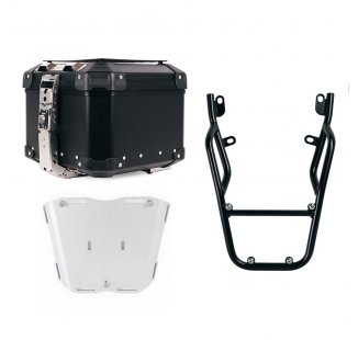 Atlas Aluminium Top Case 44L universal + Rear luggage rack with passenger grip Ducati Scrambler (2023 onwards)