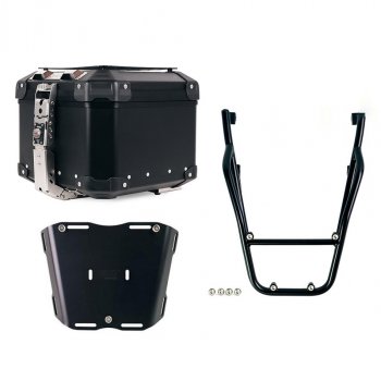 Atlas Aluminium Top Case 44L universal + Rear luggage rack with passenger grip Honda CL (black colour) 