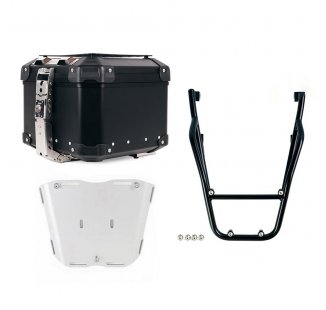 Atlas Aluminium Top Case 44L universal + Rear luggage rack with passenger grip Honda CL (black colour) 