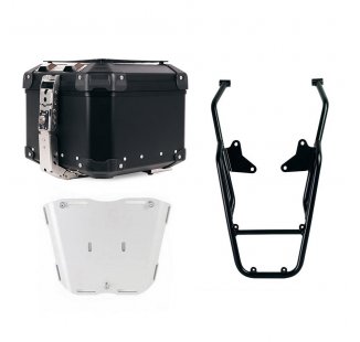 Atlas Aluminium Top Case 44L universal + Rear luggage rack with passenger grip Moto Guzzi V100 Mandello