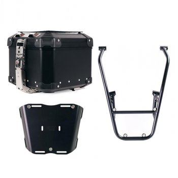 Atlas Aluminium Top Case 44L universal + Rear luggage rack with passenger grip Royal Enfield Guerrilla 450
