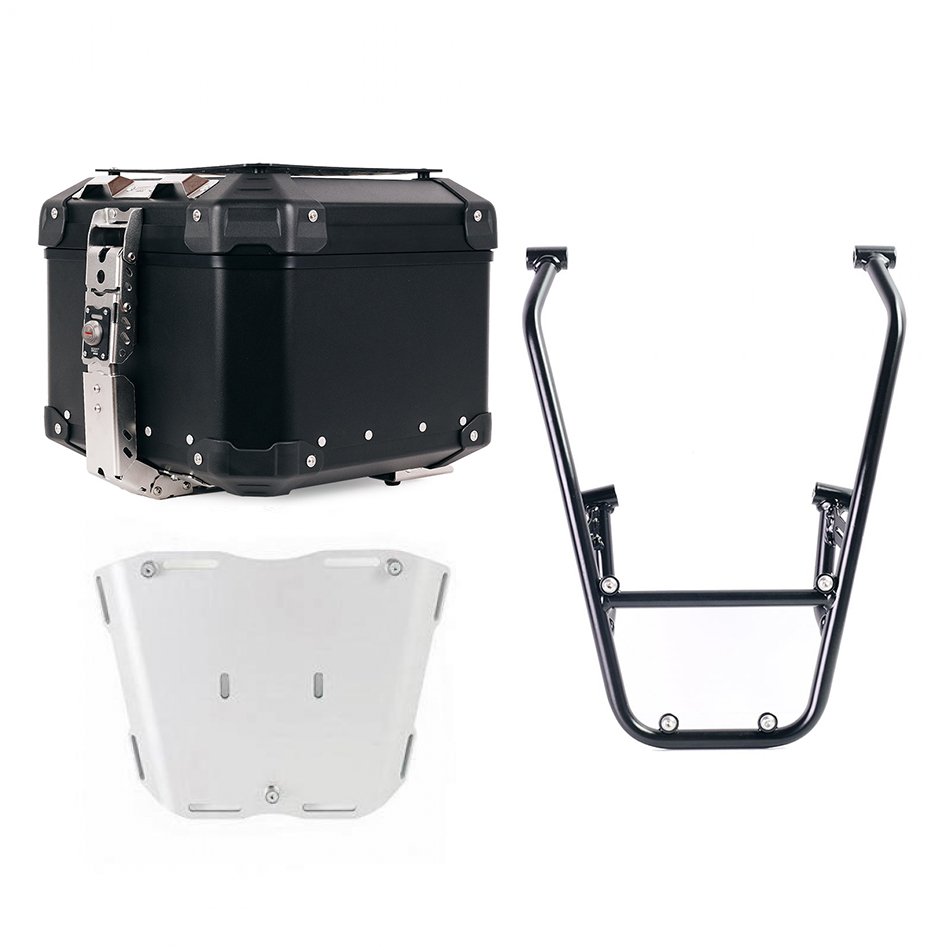 Atlas Aluminium Top Case 44L universal + Rear luggage rack with passenger grip Royal Enfield Guerrilla 450