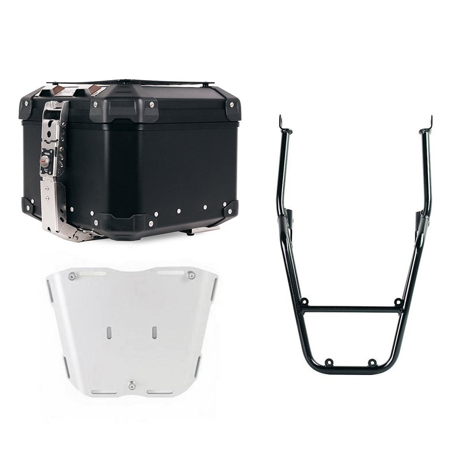 Atlas Aluminium Top Case 44L universal + Rear luggage rack with passenger grip Triumph Bonneville T120