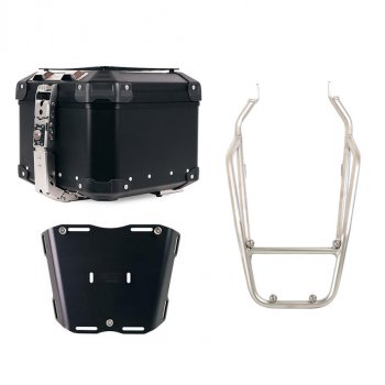 Atlas Aluminium Top Case 44L universal + Rear luggage rack with passenger grip Triumph Scrambler 1200 X & XE