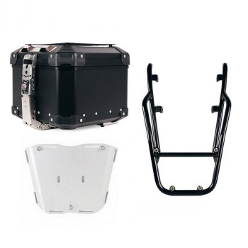 Atlas Aluminium Top Case 44L universal + Rear luggage rack with passenger grip Triumph Speed 400 (black colour) 