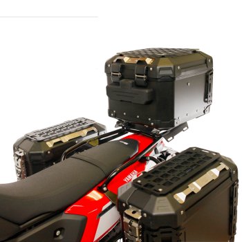 Atlas Aluminium Top Case 44L universal + Rear luggage rack with passenger grip Yamaha Ténéré 700