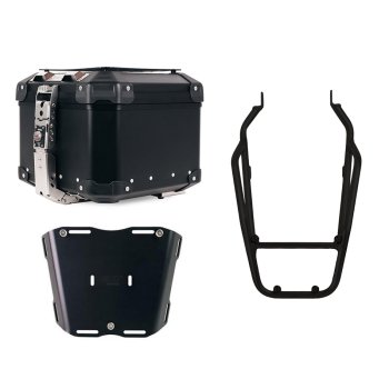 Atlas Aluminium Top Case 44L universal + Black rear luggage rack with passenger grip Triumph Scrambler 1200 X & XE